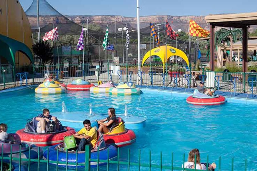 Guests Enjoy Cooling Off On Bumper Boats