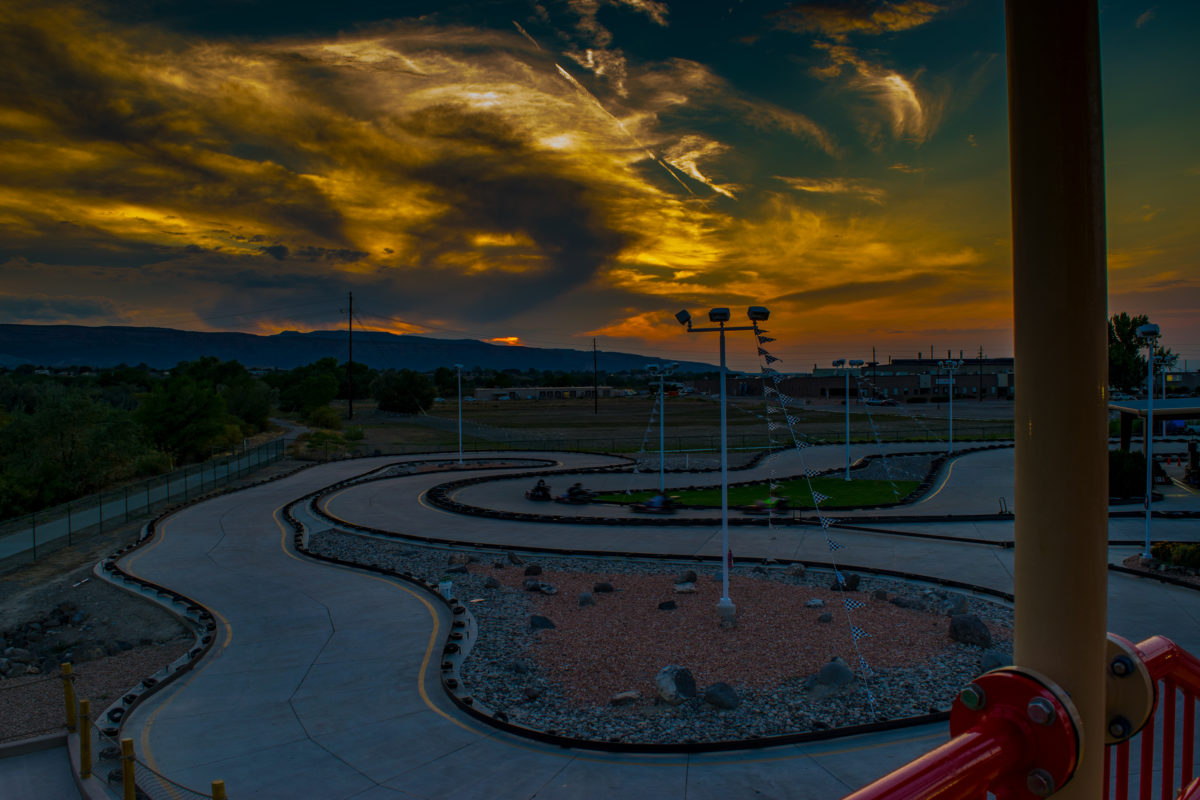 Go Kart Track At Dusk