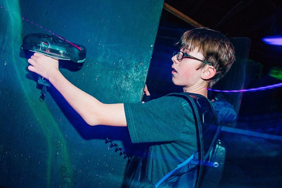 Boy Playing Lazer Tag - Aiming