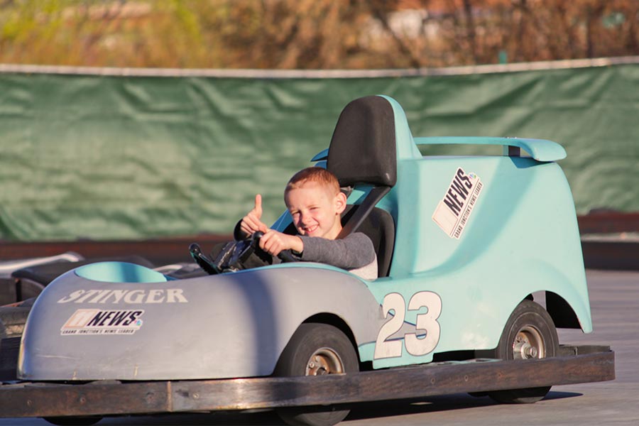 Guest Driving Blue Go Kart